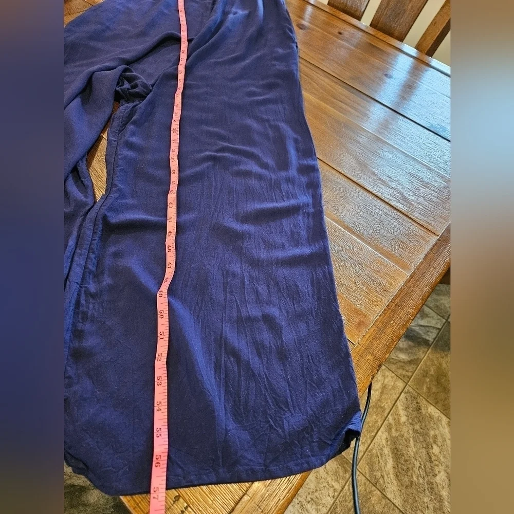 BUENOS NINOS NAVY BLUE JUMPSUIT SIDE POCKETS SPAGHETTI STRAPS SIZE MEDIUM - Picture 12 of 14